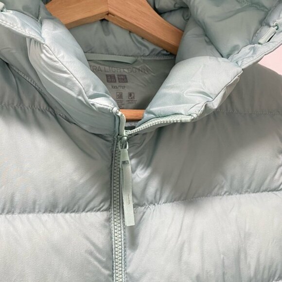 Uniqlo Ultra Light Down Jacket Light Blue Size XXS — 90% Down Fill 10% Feathers - Picture 6 of 9